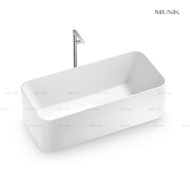 67 Inch Square Luxuriöse freistehende Badewanne Kaffee Gold & Weiß Farbe
