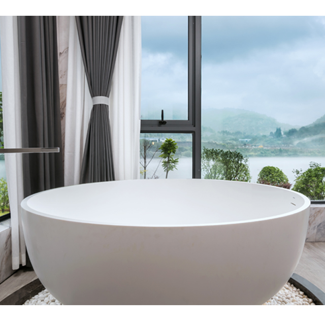 Gemütliche runde freistehende Badewanne mit fester Oberfläche