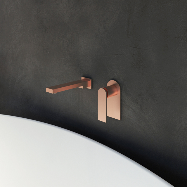 Wandbadewannenmischer in Brushed Rose Golden