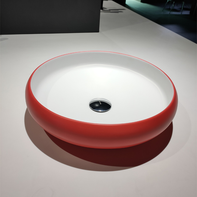 15,5-Zoll-Waschbecken mit runder Form und fester Oberfläche